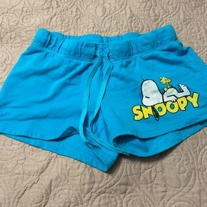 Peanuts Turquoise Snoopy Pajama Shorts